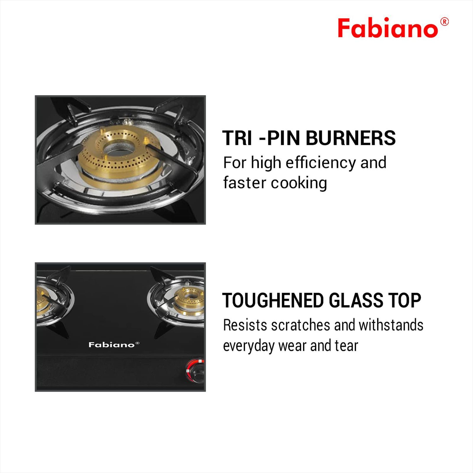 Fabiano Toughened Glass Top 2 Burner Manual Gas Stove (ISI Certified, Black)_10