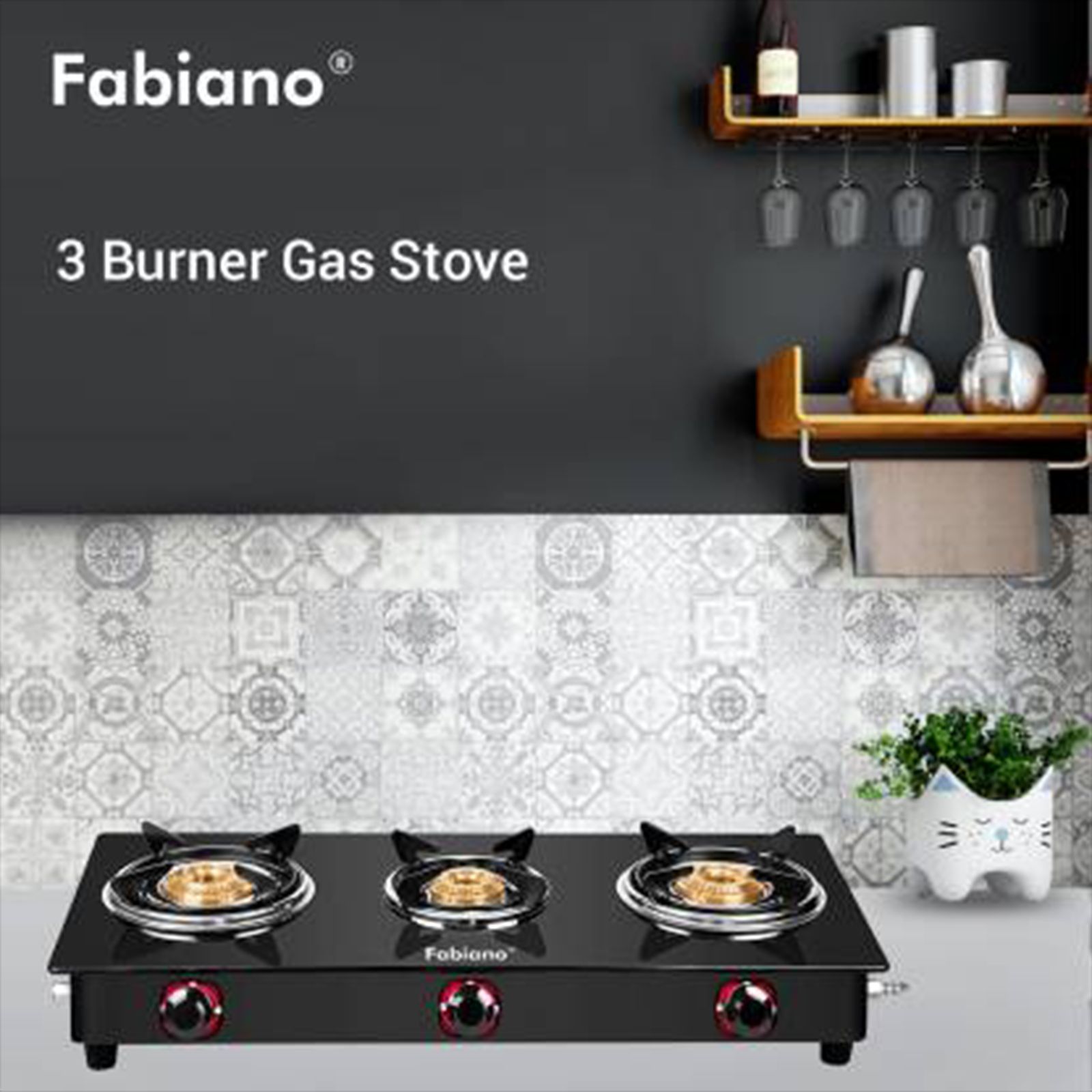 Fabiano FAB-3BRN Toughened Glass Top 3 Burner Manual Gas Stove (High Efficiency Burners, Black)_7