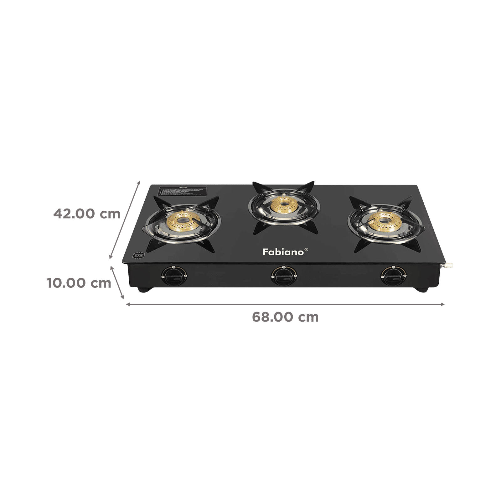 Fabiano FAB-3BR STARLINE Toughened Glass Top 3 Burner Manual Gas Stove (Tri-Pin Burners, Black)_2