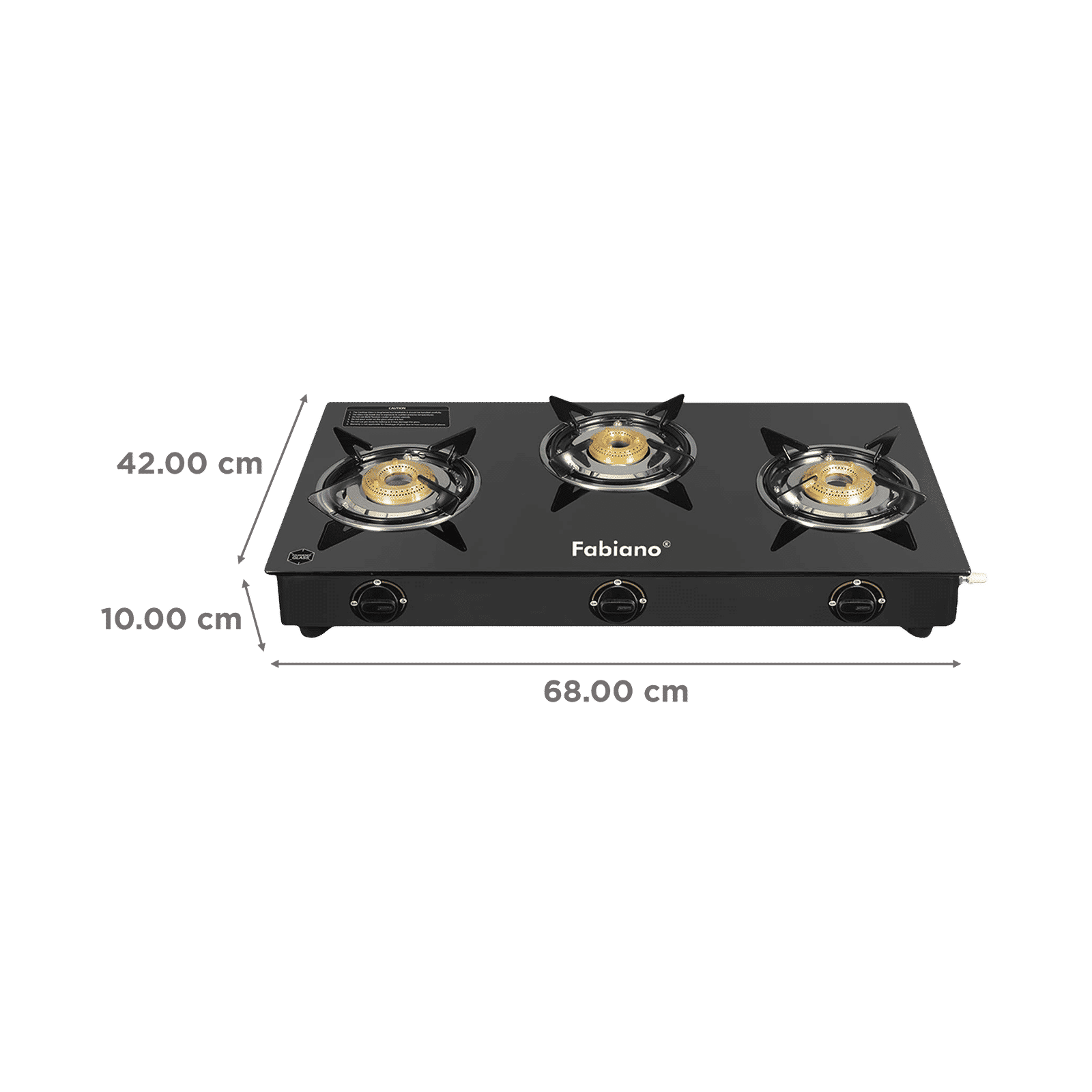 Fabiano FAB3BRSTARLINEAUTO Toughened Glass Top 3 Burner Automatic Gas Stove (Tri-Pin Burners, Black)_2