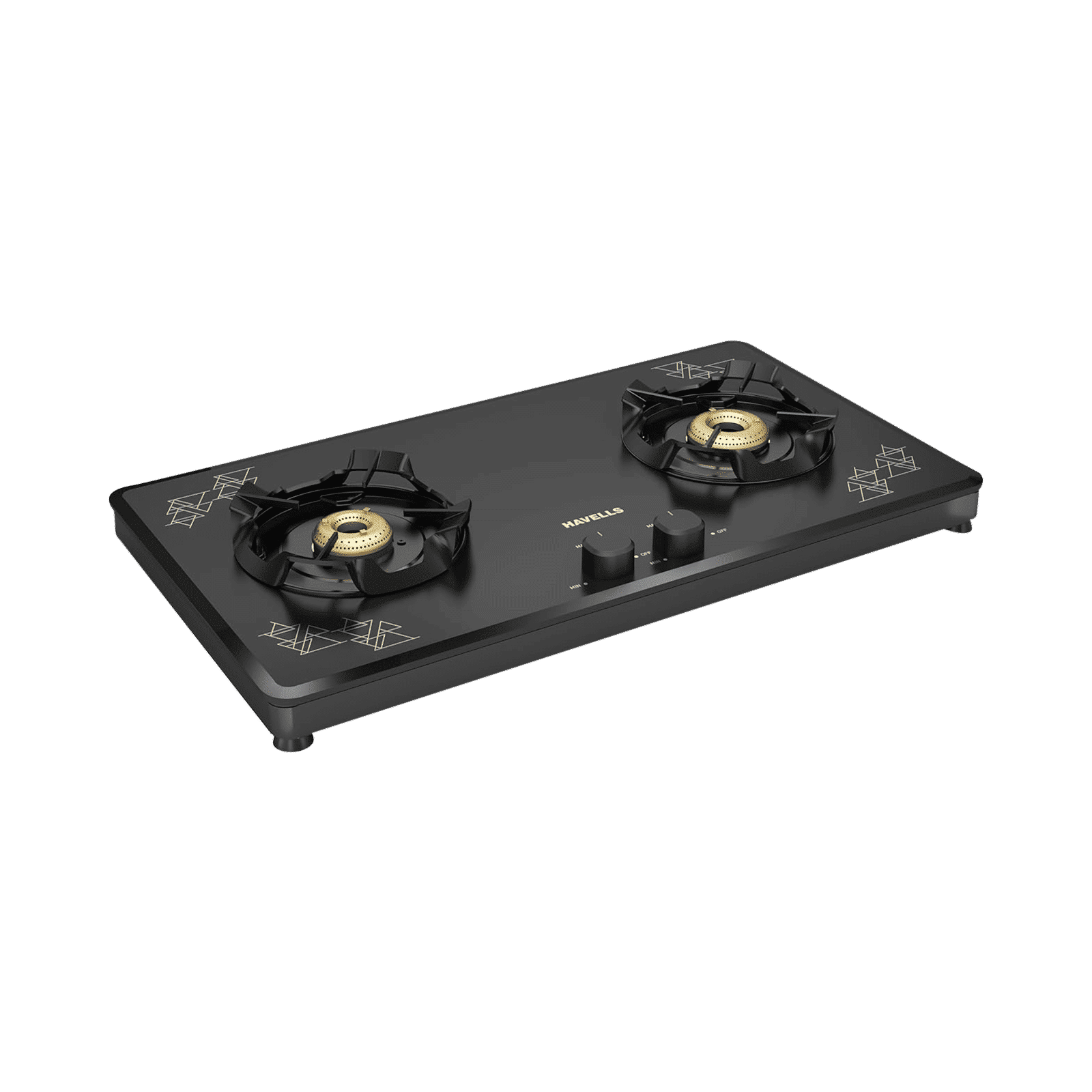 Havells Nucleus Toughened Glass Top 2 Burner Manual Gas Stove (Heavy Duty Brass Burner, Black) Havells Nucleus Toughened Glass Top 2 Burner Manual Gas Stove (Heavy Duty Brass Burner, Black)_3